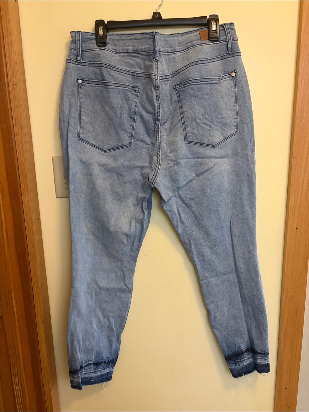 Judy Blue Light Blue Skinny Jeans with Dark Hem Detail